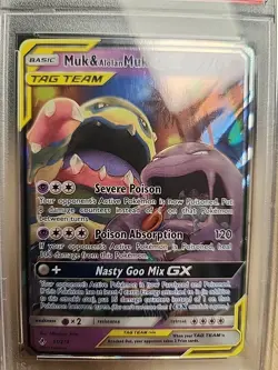 2019 POKEMON SUN & MOON Unbroken Bonds MUK & ALOLAN MUK GX #61 PSA 10 - Image 3