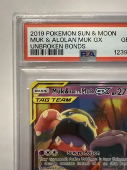 2019 POKEMON SUN & MOON UNBROKEN BONDS #61 MUK & ALOLAN MUK GX PSA 10 - Image 3