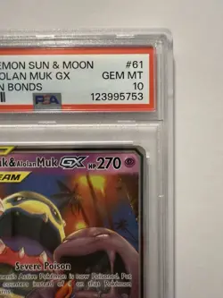 2019 POKEMON SUN & MOON UNBROKEN BONDS #61 MUK & ALOLAN MUK GX PSA 10 - Image 4