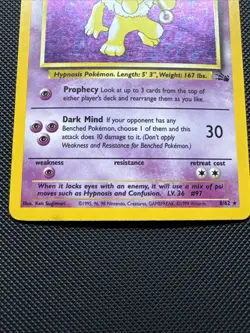 Hypno [HP/DMG] 8/62 - Fossil - Pokemon TCG Vintage WOTC Holo Rare - Image 5
