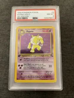 Pokemon TCG WOTC Hypno 8/62 Fossil Set Holo Rare NM-MINT PSA 8 - Image 1