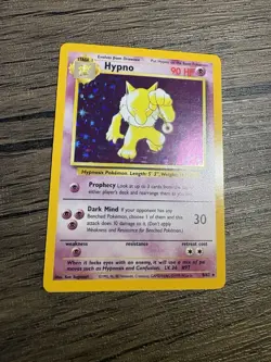 NM/EX Hypno 8/62 Holo Rare Fossil Pokemon Card WOTC TCG - Image 2
