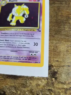 Pokemon TCG Hypno 8/62 Fossil Holo Rare Unlimited 1999 WOTC LP/MP - Image 2