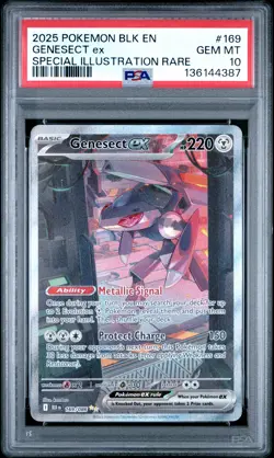 2025 POKEMON BLK EN-BLACK BOLT SPECIAL ILLUSTRATION RARE #169 GENESECT EX PSA 10 - Image 1