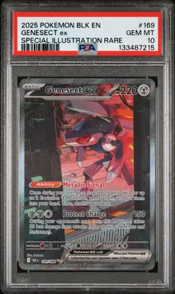 2025 POKEMON BLK EN-BLACK BOLT SPECIAL ILLUSTRATION RARE #169 GENESECT EX PSA 10 - Image 1
