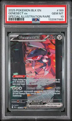 2025 POKEMON BLK EN-BLACK BOLT SPECIAL ILLUSTRATION RARE #169 GENESECT EX PSA 10 - Image 1