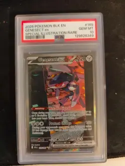 2025 POKEMON BLK EN-SPECIAL ILLUSTRATION RARE #169 GENESECT EX PSA 10 GEM MINT - Image 1