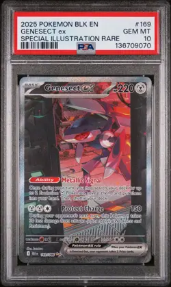 2025 POKEMON BLK EN-BLACK BOLT SPECIAL ILLUSTRATION RARE #169 GENESECT EX PSA 10 - Image 1