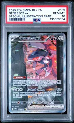 2025 POKEMON BLK EN-BLACK BOLT SPECIAL ILLUSTRATION RARE #169 GENESECT EX PSA 10 - Image 1