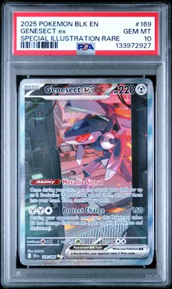 2025 POKEMON BLK EN-BLACK BOLT SPECIAL ILLUSTRATION RARE #169 GENESECT EX PSA 10 - Image 1