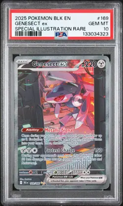 2025 POKEMON BLK EN-BLACK BOLT SPECIAL ILLUSTRATION RARE #169 GENESECT EX PSA 10 - Image 1