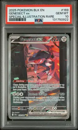 2025 POKEMON BLK EN-BLACK BOLT SPECIAL ILLUSTRATION RARE #169 GENESECT EX PSA 10 - Image 1
