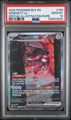 2025 POKEMON BLK EN-BLACK BOLT SPECIAL ILLUSTRATION RARE #169 GENESECT EX PSA 10 - Image 1