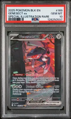 2025 POKEMON BLK EN-BLACK BOLT SPECIAL ILLUSTRATION RARE #169 GENESECT EX PSA 10 - Image 1