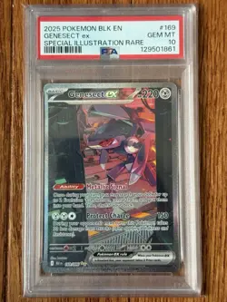 2025 POKEMON BLK EN-BLACK BOLT SPECIAL ILLUSTRATION RARE #169 GENESECT EX PSA 10 - Image 1