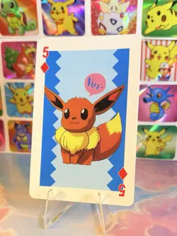 Pikachu Pokemon Vintage Playing Poker Card Charizard Nintendo - Prism Holo Back - Image 2