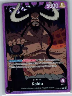 Kaido ST04-001 English Super Pre-Release - One Piece Card - NM - Image 1