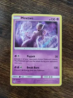 Mewtwo 12/18 Detective Pikachu Holo Rare Pokemon Card - Image 1