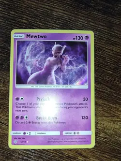Mewtwo 12/18 Detective Pikachu Holo Rare Pokemon Card - Image 2