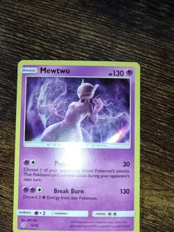 Mewtwo 12/18 Detective Pikachu Holo Rare Pokemon Card - Image 3