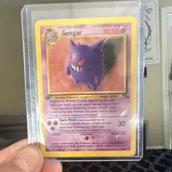 Pokemon Gengar Fossil 1st Edition Holo Rare Card 6/62 English 1999 - Image 1