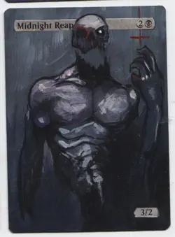 Midnight Reaper Altered Art Mtg Hand Painted Card Commander - Image 1