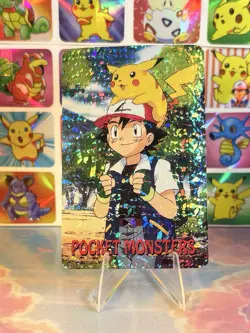 Pikachu Pokemon Vintage Playing Poker Card Charizard Nintendo - Prism Holo Back - Image 5