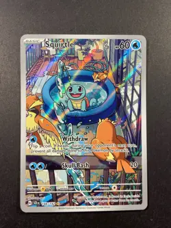Pokemon Squirtle Full Art Holo Card 148/142 Stellar Crown Illustration Rare TCG - Image 1