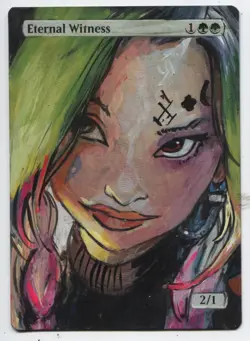 eternal Witness Altered Art Mtg Hand Painted Card Commander - Image 1