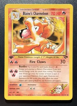 Blaine's Charmeleon 31/132 Uncommon - Gym Challenge - 1st Edition - Pokemon WOTC - Image 1