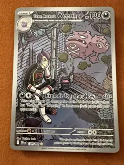 Pokemon Team Rocket's Weezing Illustration Rare 199/182 Destined Rivals NM - Image 1