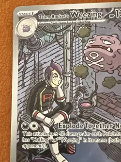 Pokemon Team Rocket's Weezing Illustration Rare 199/182 Destined Rivals NM - Image 2