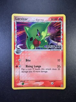 2005 Pokemon Larvitar EX Delta Species 73/113 Reverse Holo Stamped - Image 1