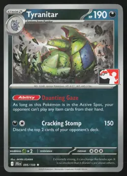 Pokemon Tyranitar 095/159 Prize Pack Series Cards Non-Holo Pack Fresh - NM - Image 1