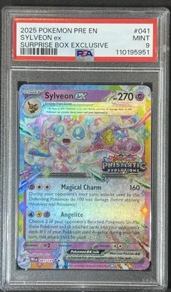 Sylveon EX Prismatic Evolutions 041 Surprise Box Exclusive PSA 9 MINT Pokemon - Image 1