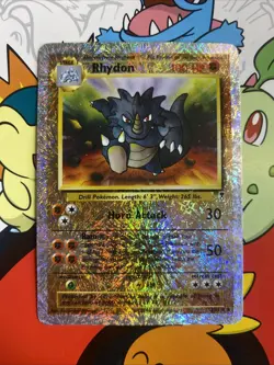 Pokemon 2002 Legendary Collection RHYDON Reverse Holo 35/110 LP/MP - Image 1