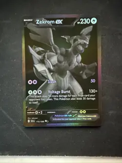 Pokemon Black Bolt Zekrom ex 172/086 Black White BW Rare NM - Image 1