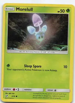 Morelull (Holo Common) 3/18 Detective Pikachu Common Holo MP Pokemon TCG - Image 1