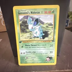 Pokemon Giovanni's Nidoran F 75/132 Gym Challenge 2000 Basic 50HP Common Regular - Image 1
