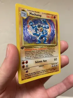 1st Edition Machamp, 8/102, Holo, Base Set, Pokemon TCG - Image 2