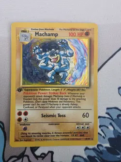 Pokemon TCG Machamp Holo Rare 1st Edition Base Set 8/102 Ungraded - Image 1