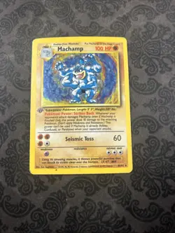 Pokemon TCG Machamp Base Set 8/102 Holo First Edition 1999 Holo Rare - Image 1