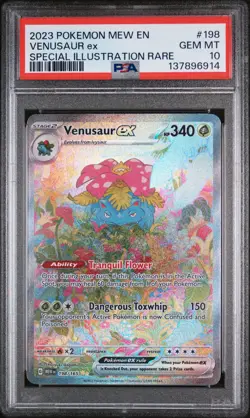 2023 POKEMON MEW EN-151 SPECIAL ILLUSTRATION RARE #198 VENUSAUR EX PSA 10 - Image 1