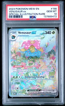 2023 POKEMON MEW EN-151 SPECIAL ILLUSTRATION RARE #198 VENUSAUR EX PSA 10 - Image 1