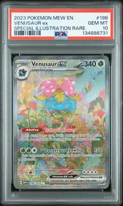 2023 POKEMON MEW EN-151 SPECIAL ILLUSTRATION RARE #198 VENUSAUR EX PSA 10 - Image 1