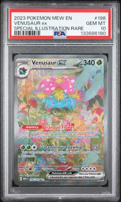 2023 POKEMON MEW EN-151 SPECIAL ILLUSTRATION RARE #198 VENUSAUR EX PSA 10 - Image 1