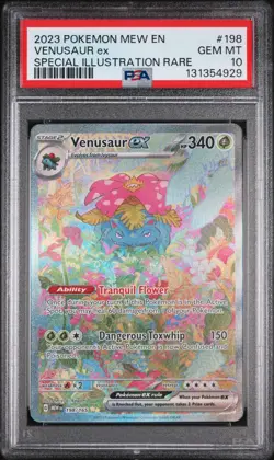 2023 POKEMON MEW EN-151 SPECIAL ILLUSTRATION RARE #198 VENUSAUR EX PSA 10 - Image 1