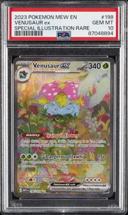 2023 POKEMON MEW EN-151 SPECIAL ILLUSTRATION RARE #198 VENUSAUR EX PSA 10 - Image 1