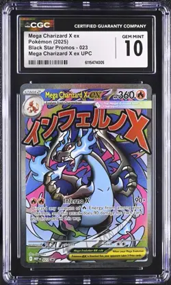 Pokemon TCG Mega Charizard X ex 023 CGC 10 GEM MINT UPC Black Star Promo - Image 1