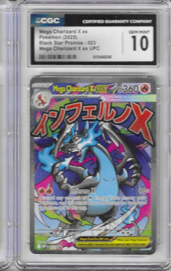 2025 POKEMON MEP EN-ME BLACK STAR PROMO #023 MEGA CHARIZARD X EX CGC 10 Gem Mint - Image 1